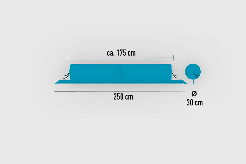 Zip XL Lounger Rouleua de coussins connectables turquoise 01 Bent.webp