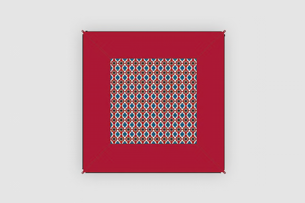 Tapis connectable Zip-Carpet rouge orient imprimé BENT