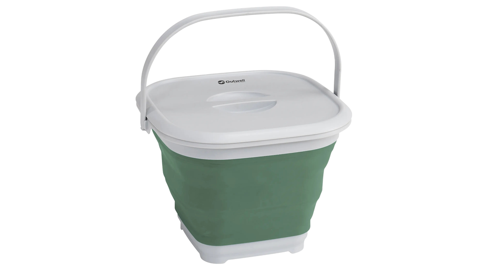 [651121] Seau carré avec couvercle Collaps Shadow Green Outwell