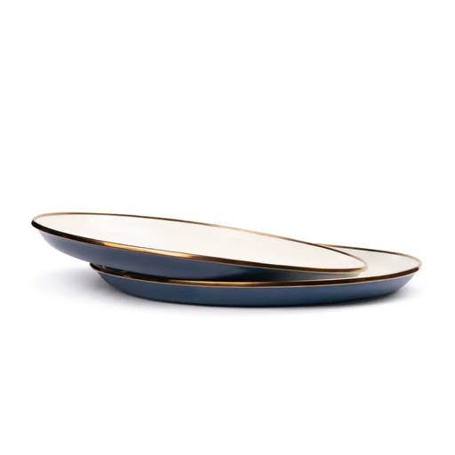[CKW-1032] Assiette en émaille, set de 2, deep indigo, Barebones